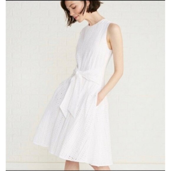 Amour Vert Anouk White Eyelet Dress boho modest size M - Picture 1 of 10